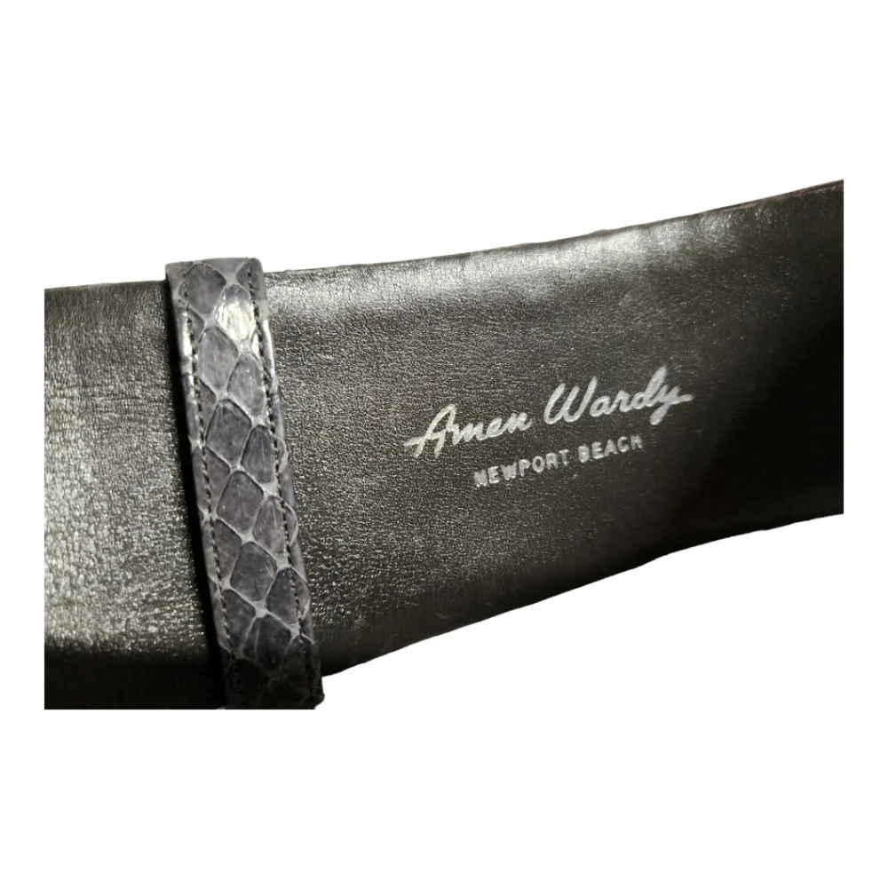 RARE JUDITH LIEBER Python Leather Metal‎ Buckle Belt